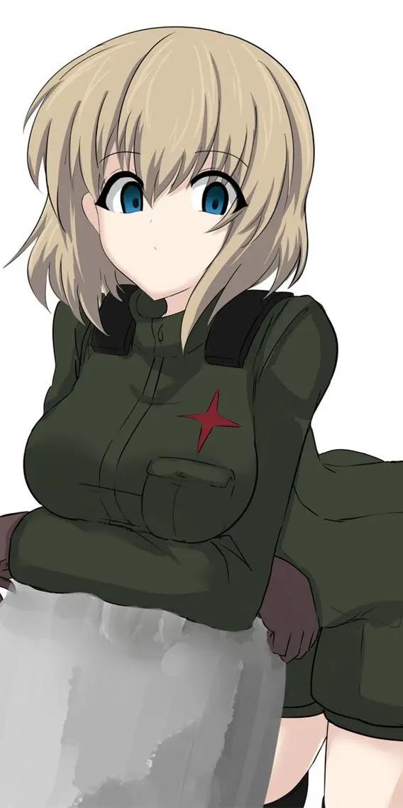 《少女与战车》喀秋莎，动漫全面屏壁纸分享