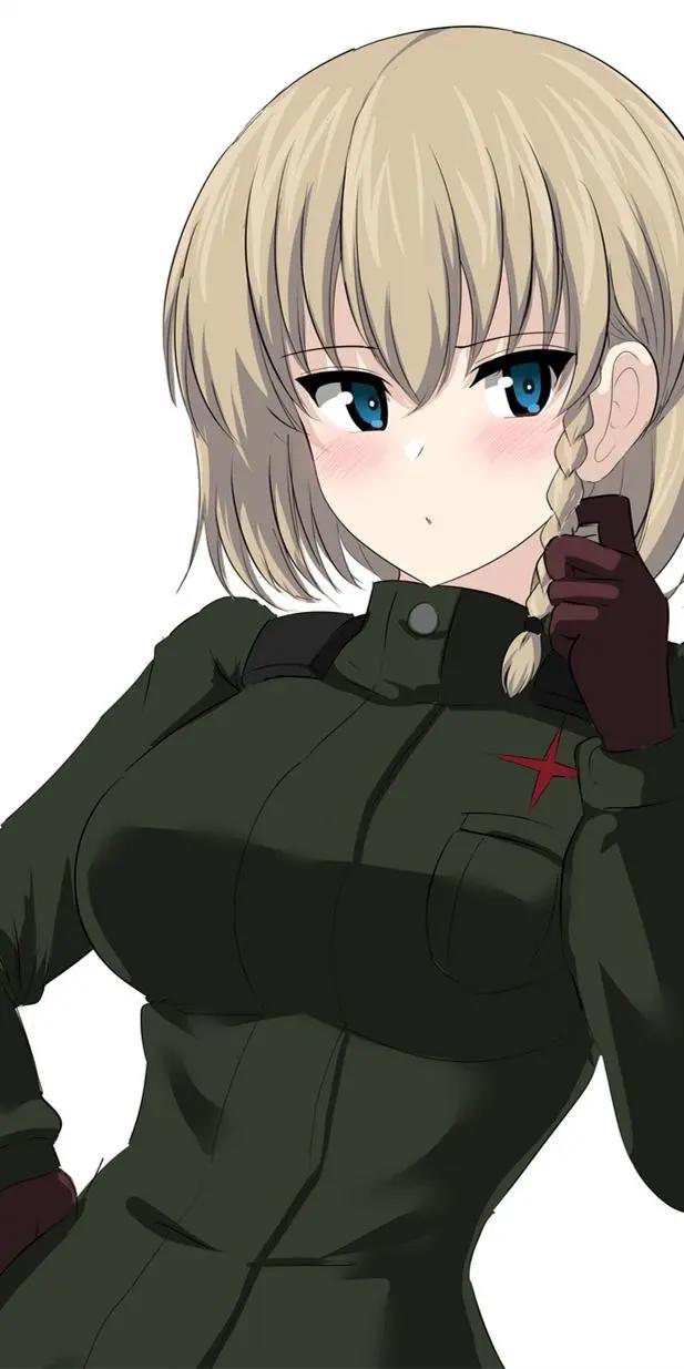 《少女与战车》喀秋莎，动漫全面屏壁纸分享