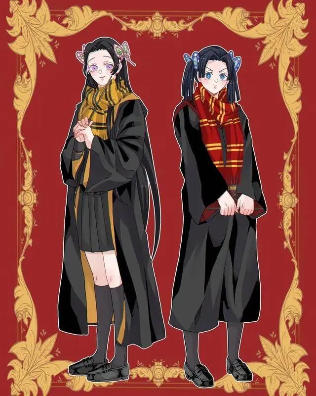 《鬼灭之刃》联动《哈利波特》，义勇进入格兰芬多，蝴蝶忍施展魔法