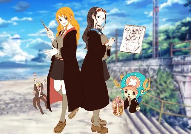 海贼王：当海贼团穿越到魔法学院，艾斯诠释兄弟情，娜美造型抢镜