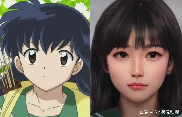 当《犬夜叉》被AI还原成真人，戈薇网红脸被吐槽，只有云母神还原