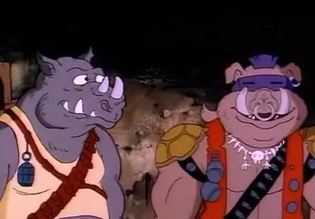 最经典的1987版，为了消灭忍者神龟，斯雷德制造了变异忍者蛙