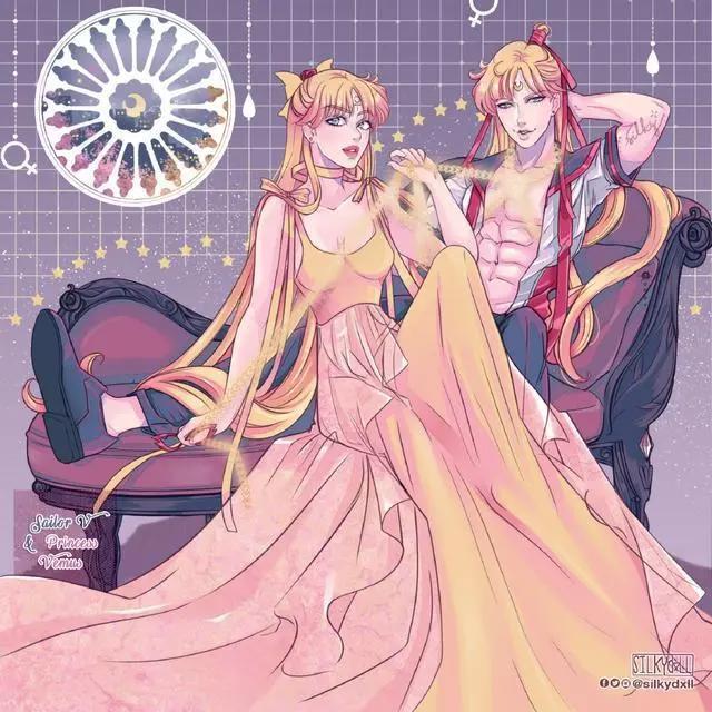 性转《美少女战士》角色，水野亚美清爽帅气，土萌萤是长发美男