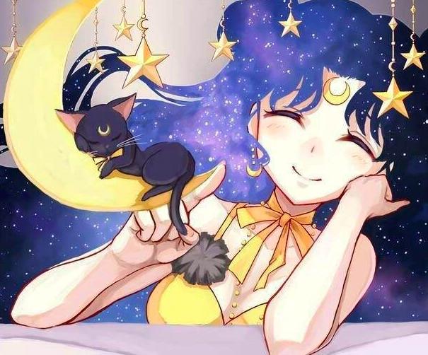 美少女战士中的露娜化形后好美，相貌不输月野兔