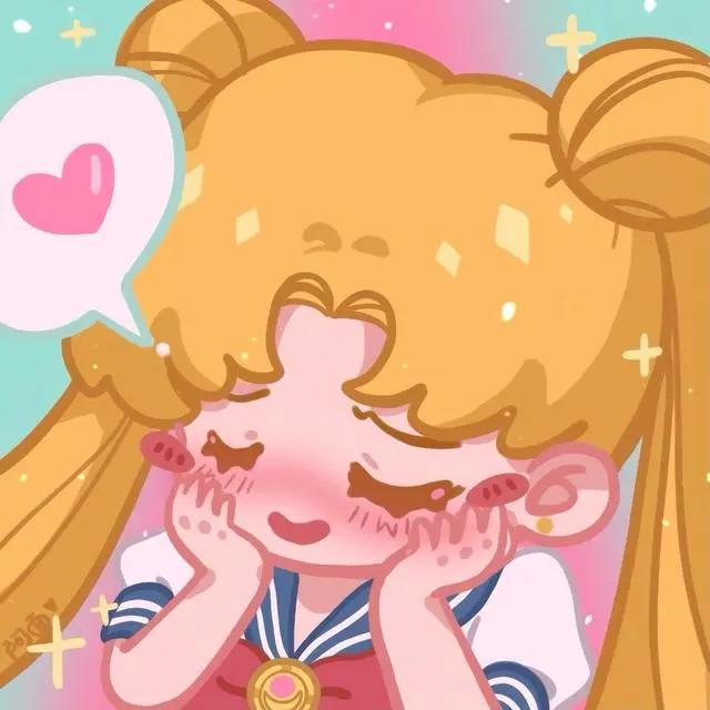 超萌版《美少女战士》头像，火野丽表情调皮，月野兔萌化了