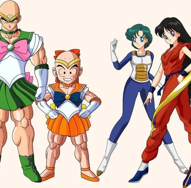 爆笑动漫：当龙珠联动美少女战士，水手服悟空原是月野兔