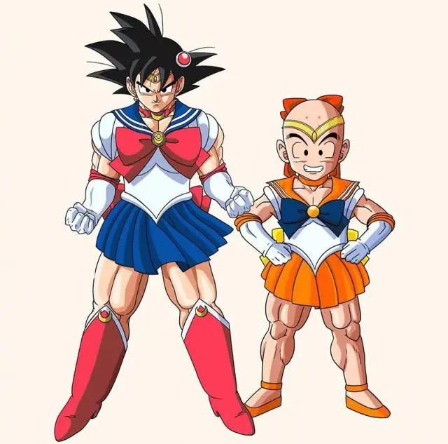 爆笑动漫：当龙珠联动美少女战士，水手服悟空原是月野兔