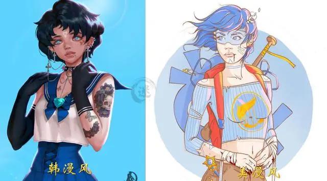 《美少女战士》变“不良少女”，韩漫风VS美漫风、都不输给日漫风