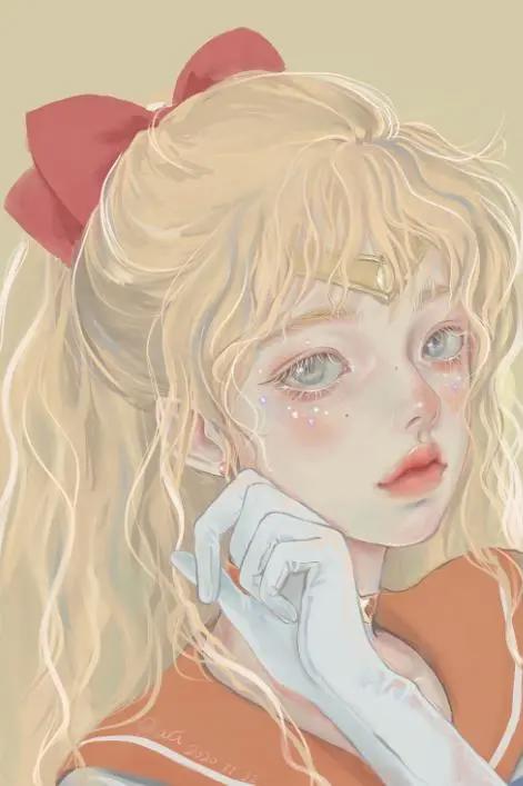 《美少女战士》全员卷发，变成清新少女，月野兔和美奈子差别很大