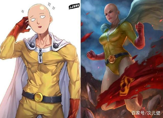 动漫角色发生“性转”！琦玉老师变光头美女，佐助、一护变萌妹！