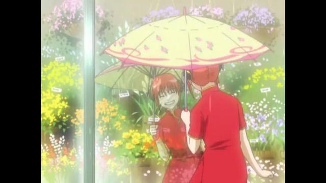 银魂：最温馨的一幕，小神乐即使没有漂亮的雨伞，但还有银桑