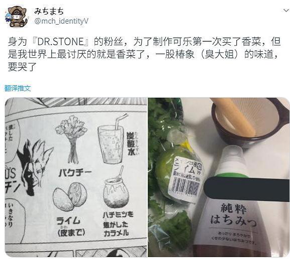 《新石纪》是百科全书石锤，日本网友利用漫画中的知识来制作可乐