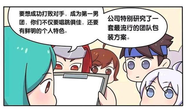 王者荣耀漫画：男团全体偶像化，韩信号称冷艳贵公子？