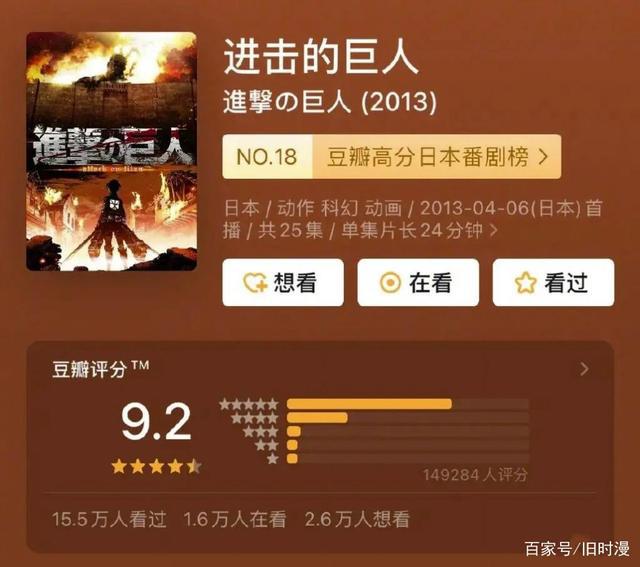 “进击的巨人”当之无愧的动漫神作，终章第一集，评分就达到9.9