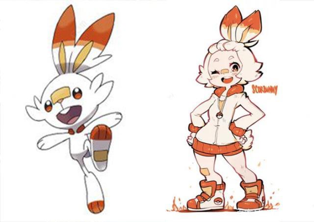 《精灵宝可梦剑盾》御三家拟人化，变成小萝莉后，涙眼蜥果然最萌