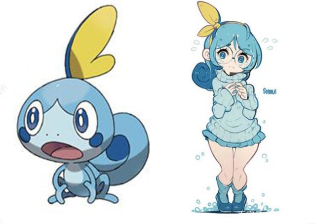《精灵宝可梦剑盾》御三家拟人化，变成小萝莉后，涙眼蜥果然最萌