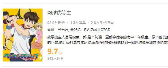 好番不火！《网球优等生》评分9.7，学霸转行职业选手！