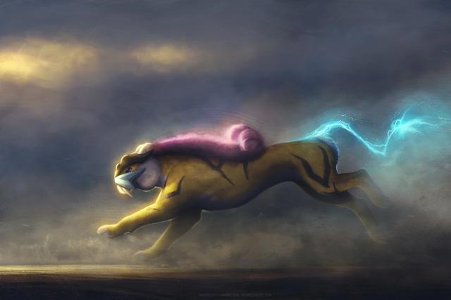 宠物小精灵：奔跑中的神奇宝贝精美插画欣赏，三大神兽简直帅炸了