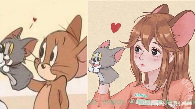童年动画主角“性转”后，黑猫警长变萝莉，看到杰瑞，这是初恋？