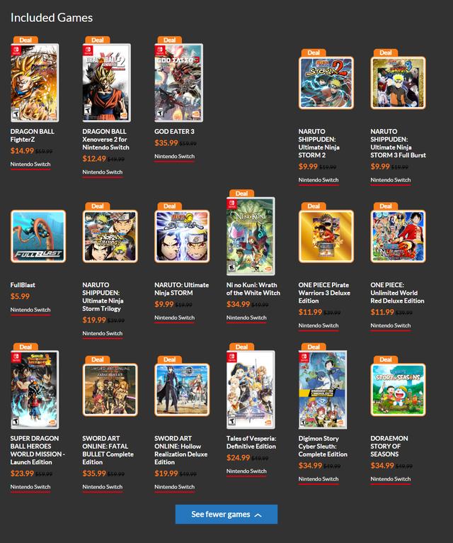 万代南梦宫动漫系列NS美服特惠《龙珠斗士Z》15美元