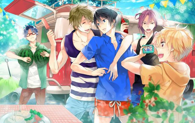 京阿尼动画《FREE！男子游泳部》，男神当道，属于夏天的运动番