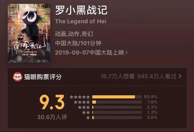 国漫《罗小黑战记》将北美上映，猫眼评分9.3，网友：罗小黑冲鸭