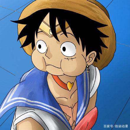 动漫联动：草帽团全员化身美少女战士！王下七武海邂逅海绵宝宝