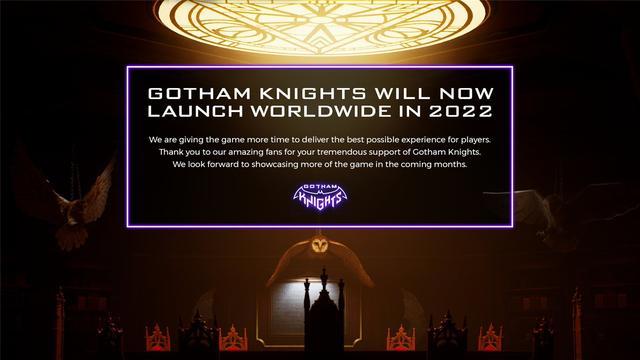 华纳《蝙蝠侠：哥谭骑士》宣布跳票至2022年：游戏需更多时间打磨
