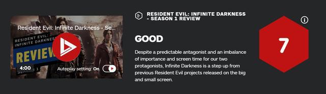 《生化危机：无尽黑暗》第1季IGN7分：迈向成功的一步