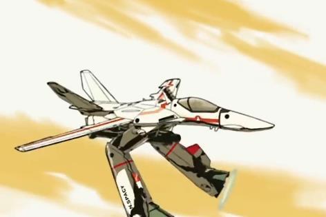 《太空堡垒》第一集，瑞克和明美初次相遇，驾驶战机搏击长空