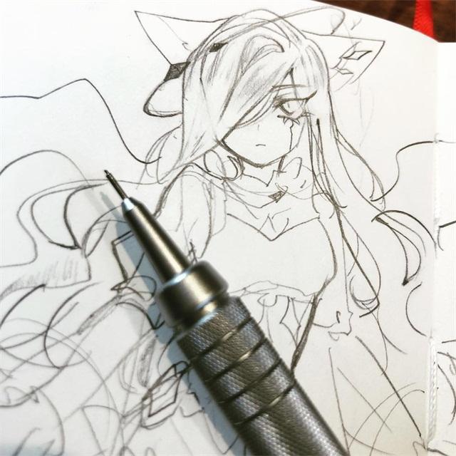 动漫少女手绘线稿，简单又好看，适合新手收藏临摹！