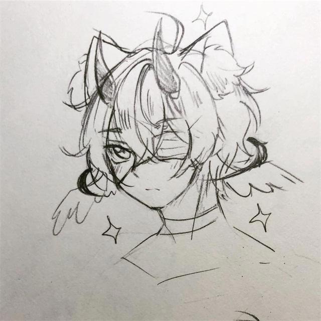 动漫少女手绘线稿，简单又好看，适合新手收藏临摹！