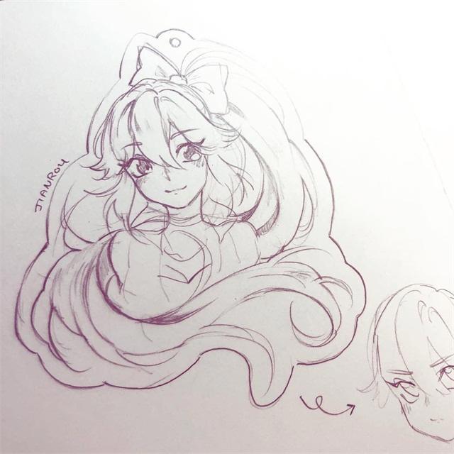 动漫少女手绘线稿，简单又好看，适合新手收藏临摹！