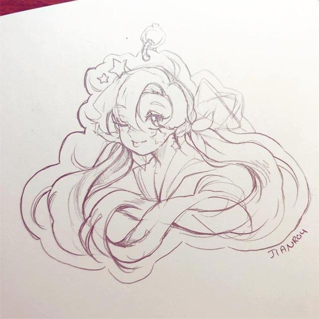 动漫少女手绘线稿，简单又好看，适合新手收藏临摹！