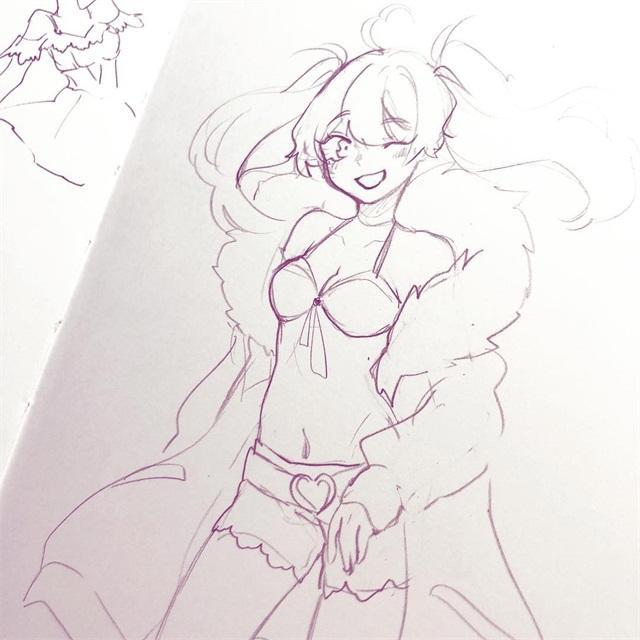 动漫少女手绘线稿，简单又好看，适合新手收藏临摹！