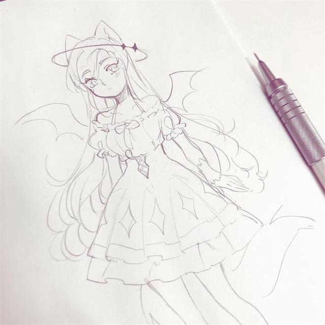 动漫少女手绘线稿，简单又好看，适合新手收藏临摹！