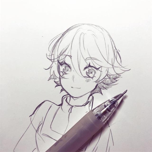 动漫少女手绘线稿，简单又好看，适合新手收藏临摹！