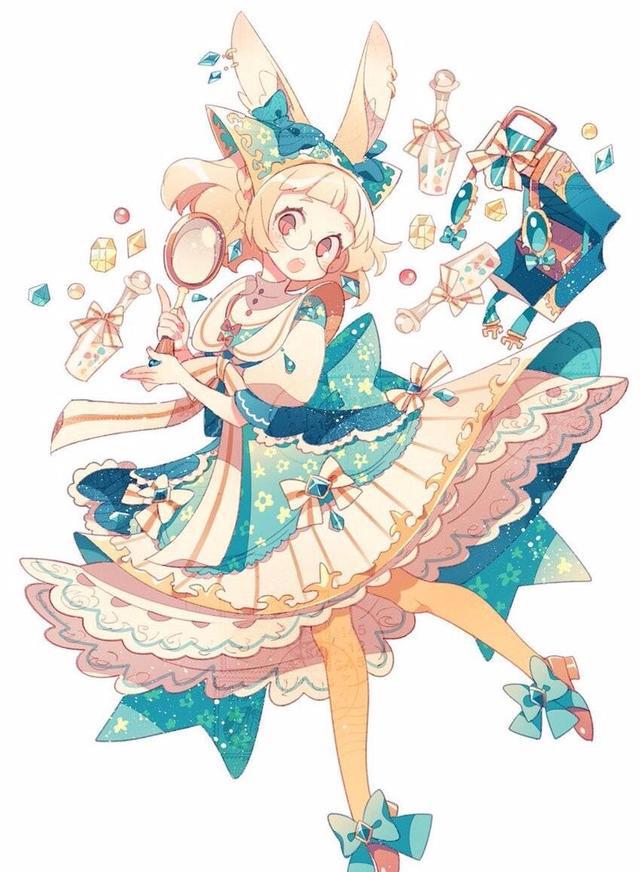 人物绘画，超可爱的卡通动漫女孩