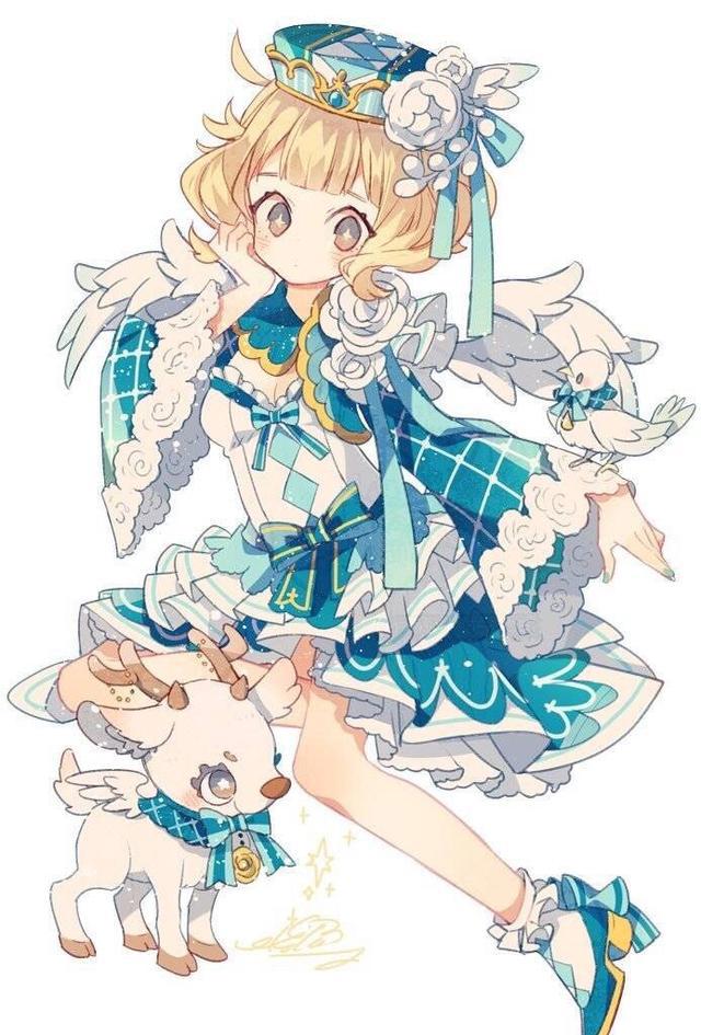 人物绘画，超可爱的卡通动漫女孩