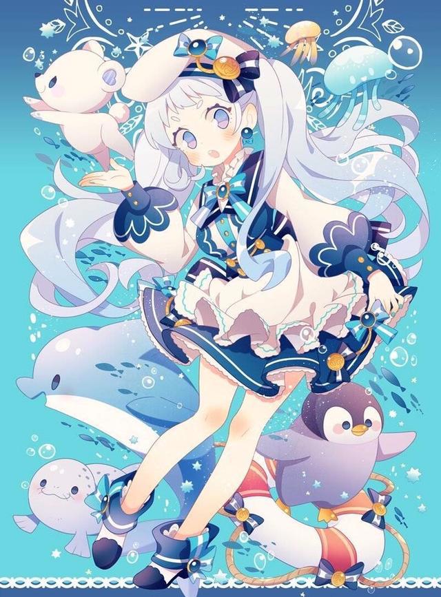 人物绘画，超可爱的卡通动漫女孩