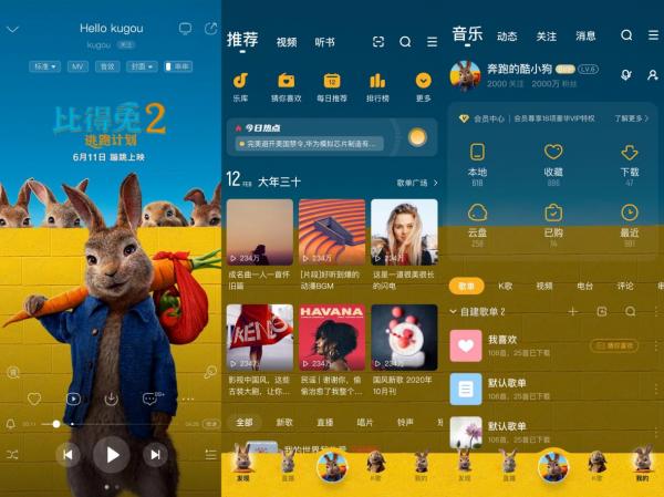 比得兔喊你来换装！酷狗音乐x《比得兔2：逃跑计划》定制版皮肤来袭，你被萌到了吗