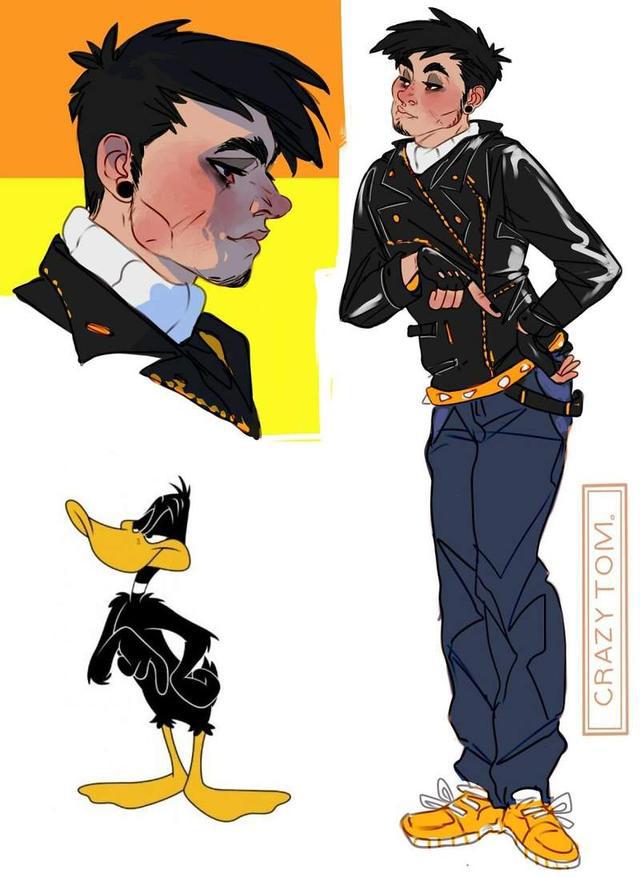 画师创作将动画角色拟人化，闪电麦昆就让你感觉强的看不见车尾灯