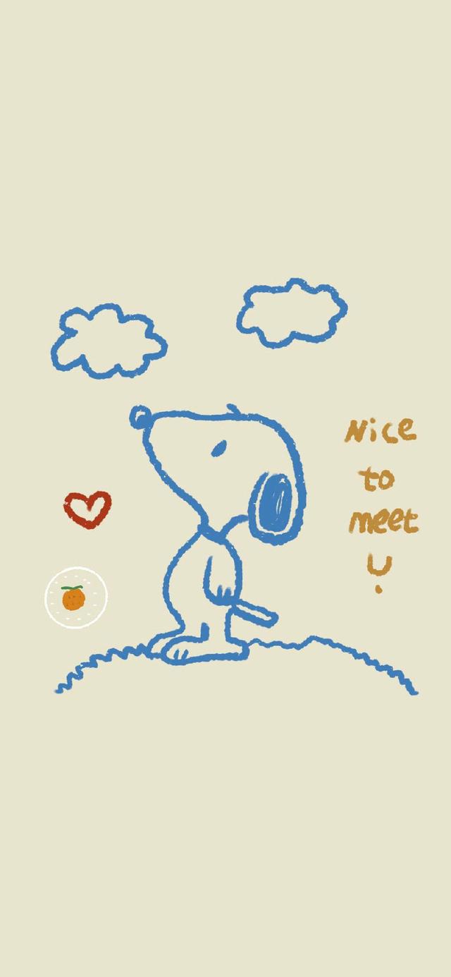 史努比简单手绘插画壁纸无水印动漫壁纸