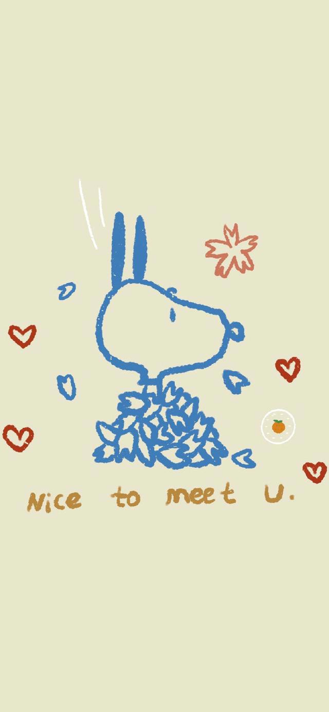 史努比简单手绘插画壁纸无水印动漫壁纸