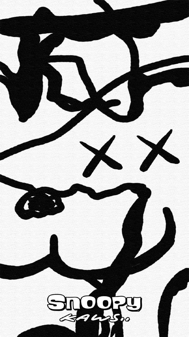 无水印动漫壁纸史努比Kaws联名潮流简约壁纸