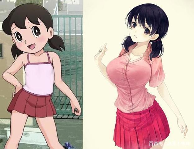 经典动漫人物“长大”，小丸子变身清纯JK，静香这身材太不科学！