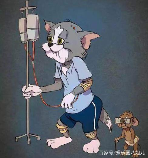 当经典动漫中的角色变老后，蓝妹妹面容憔悴，汤姆和杰瑞令人感动