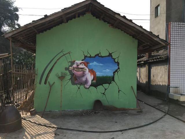 蓝精灵、龙猫“进村”眉山这个3D漫画村乖惨了