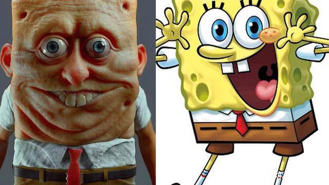 当五个卡通人物真人化，章鱼哥神似蓝精灵，巴斯光年竟这么帅！