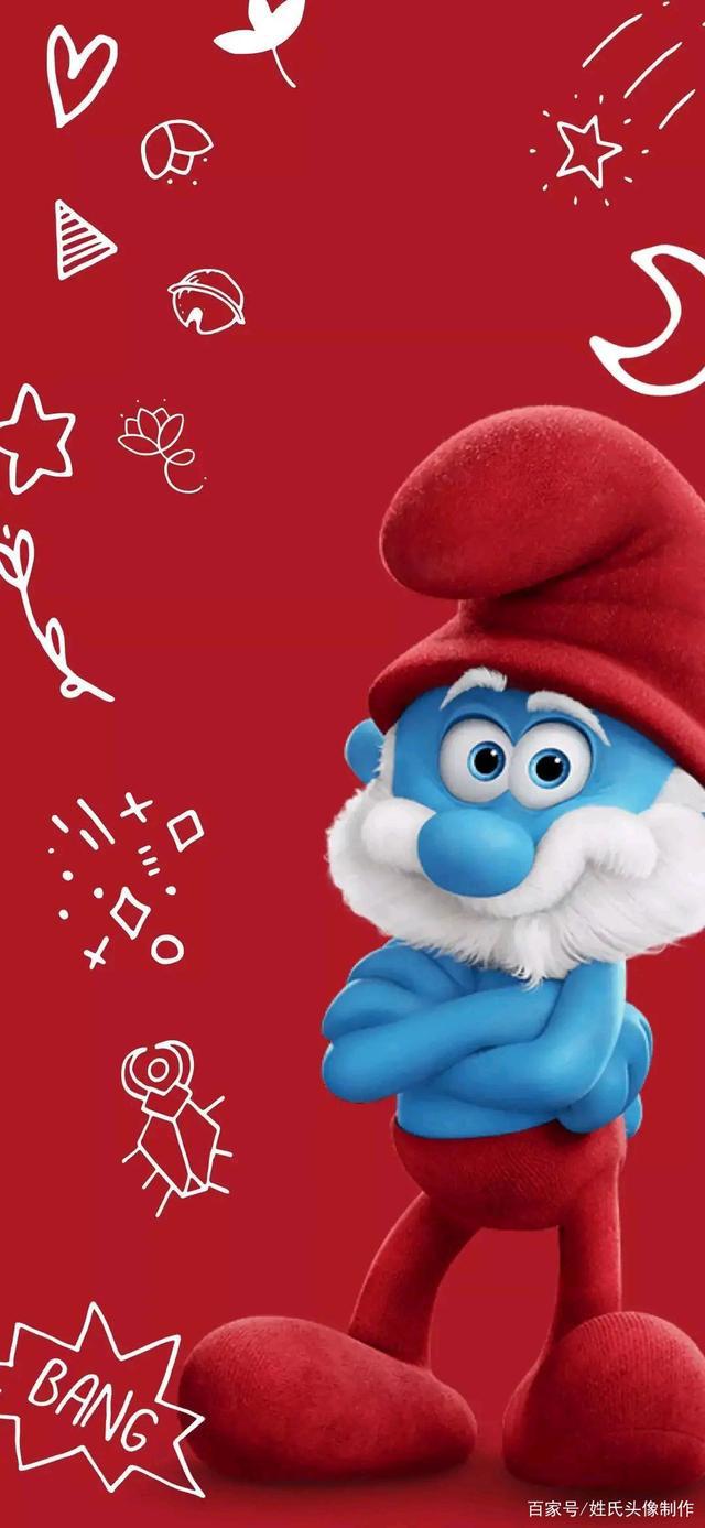 手机动漫高清壁纸蓝精灵和格格巫